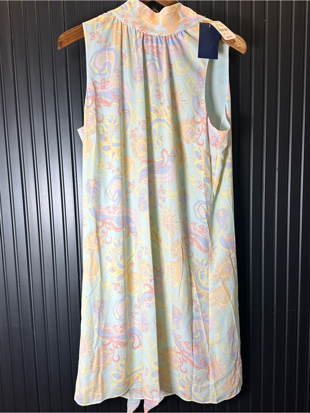 Brooks Brothers Pastel Paisley Midi Dress in Light Blue, Yellow, Pink